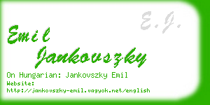 emil jankovszky business card